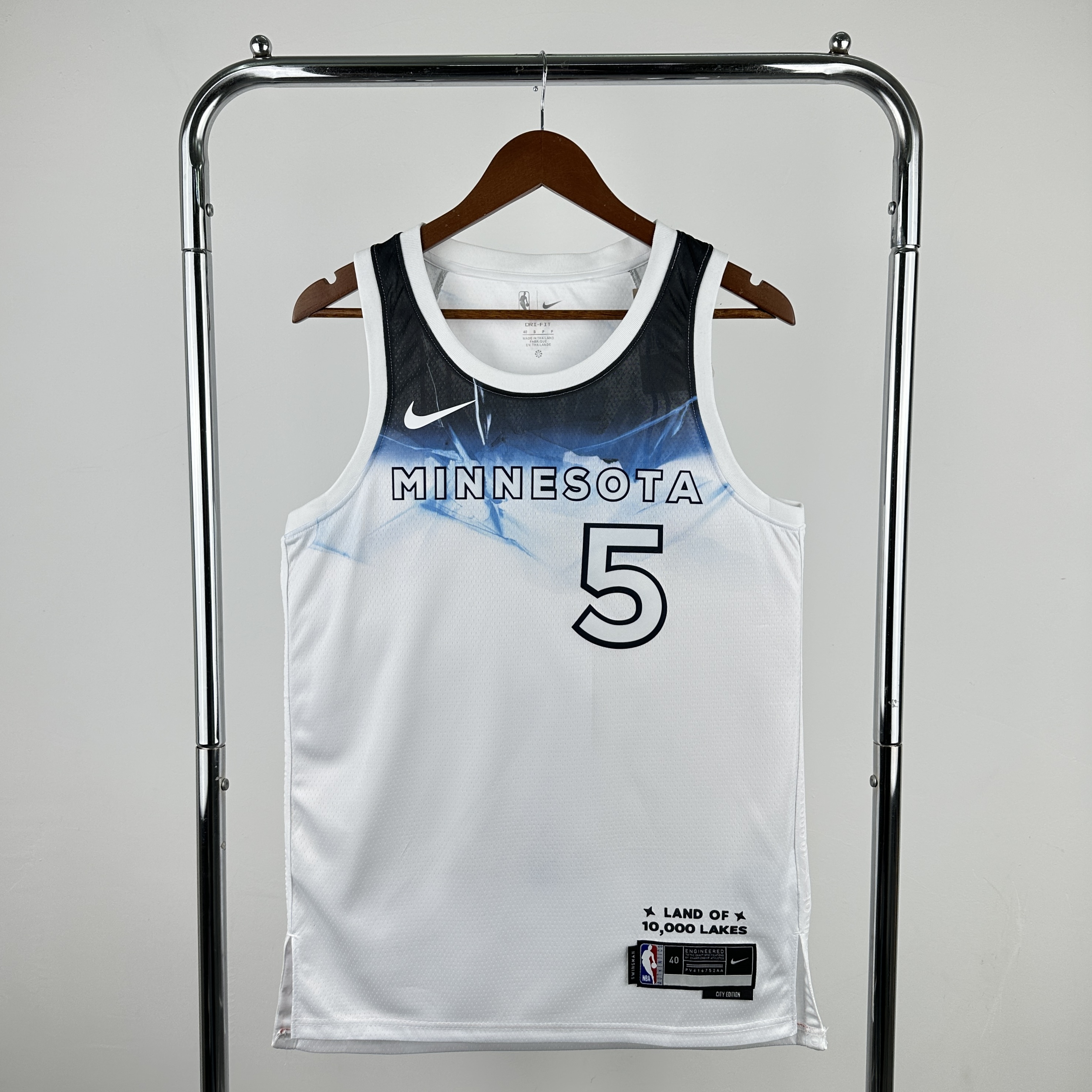 Men Minnesota Timberwolves #5 Edwards White City Edition Season Nike 2025 NBA Jersey